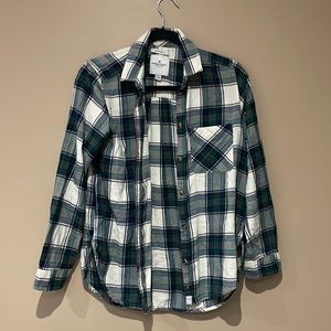 American eagle outfitters button down plaid boyfriend fit top size Small
